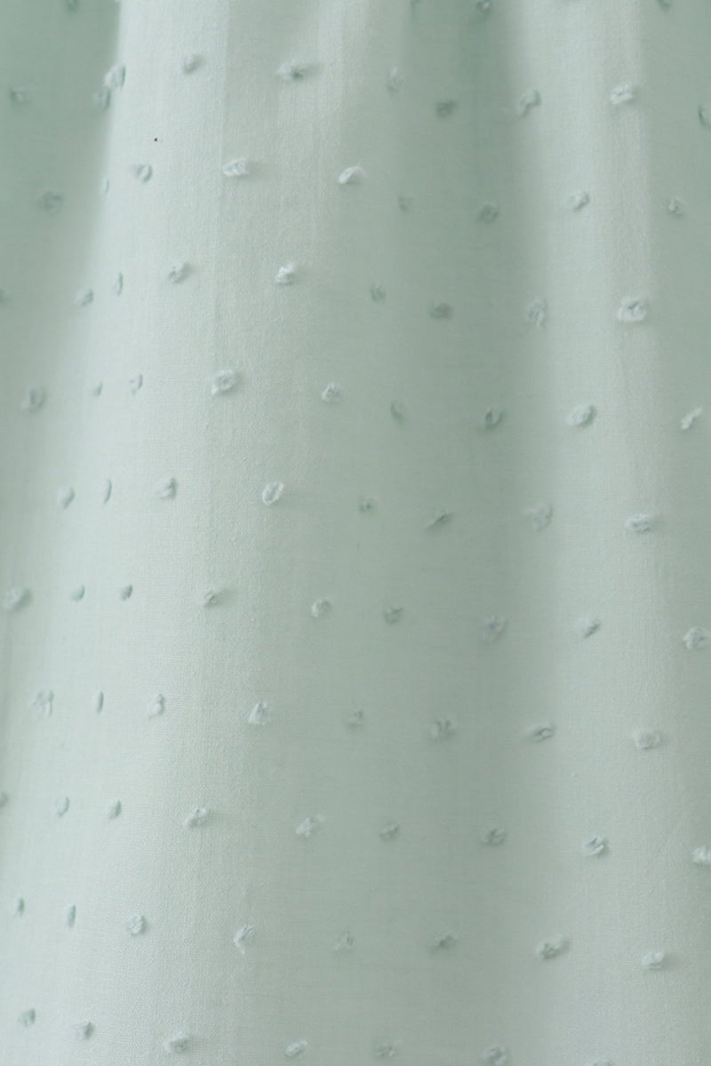 Green swiss dot cross sheep ruffle dress - Abbies Place