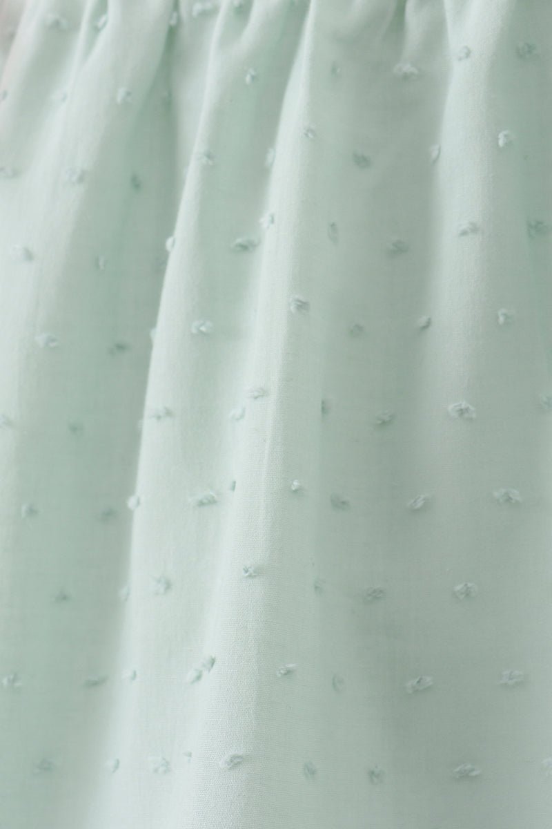 Green swiss dot cross sheep ruffle shorts set - Abbies Place