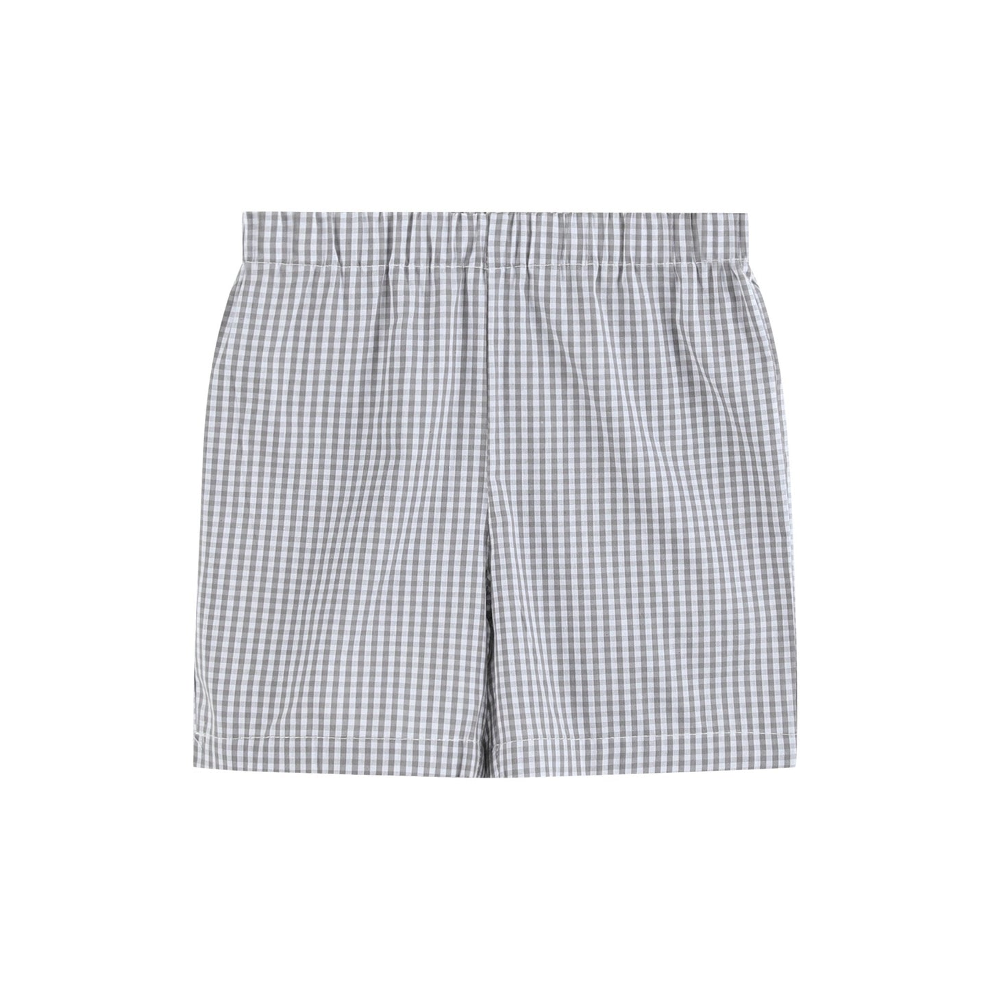 Green Tractor Smocked T-Shirt and Gray Gingham Shorts Set - Abbies Place