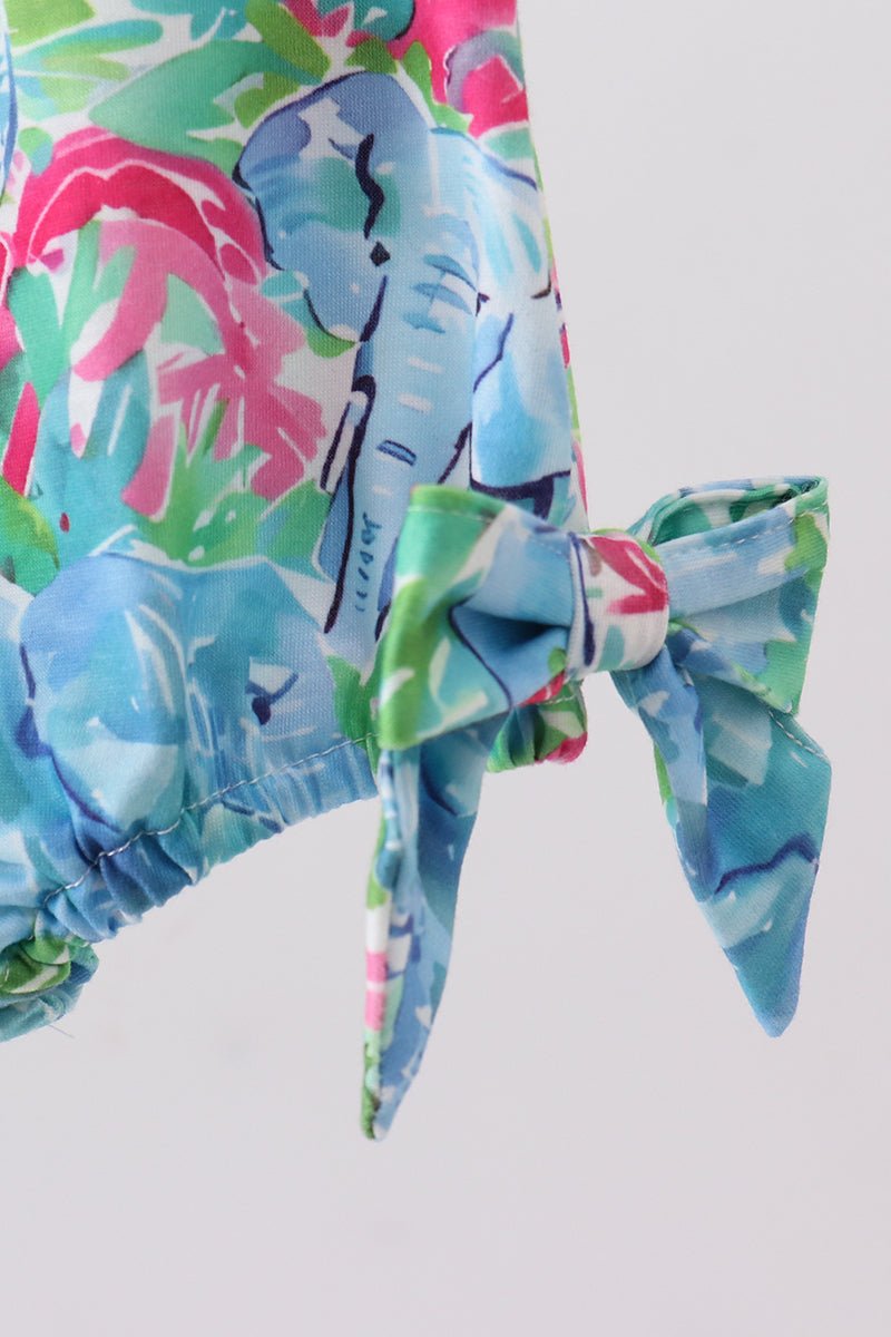 Green tropical garden bow bubble - Abbies Place