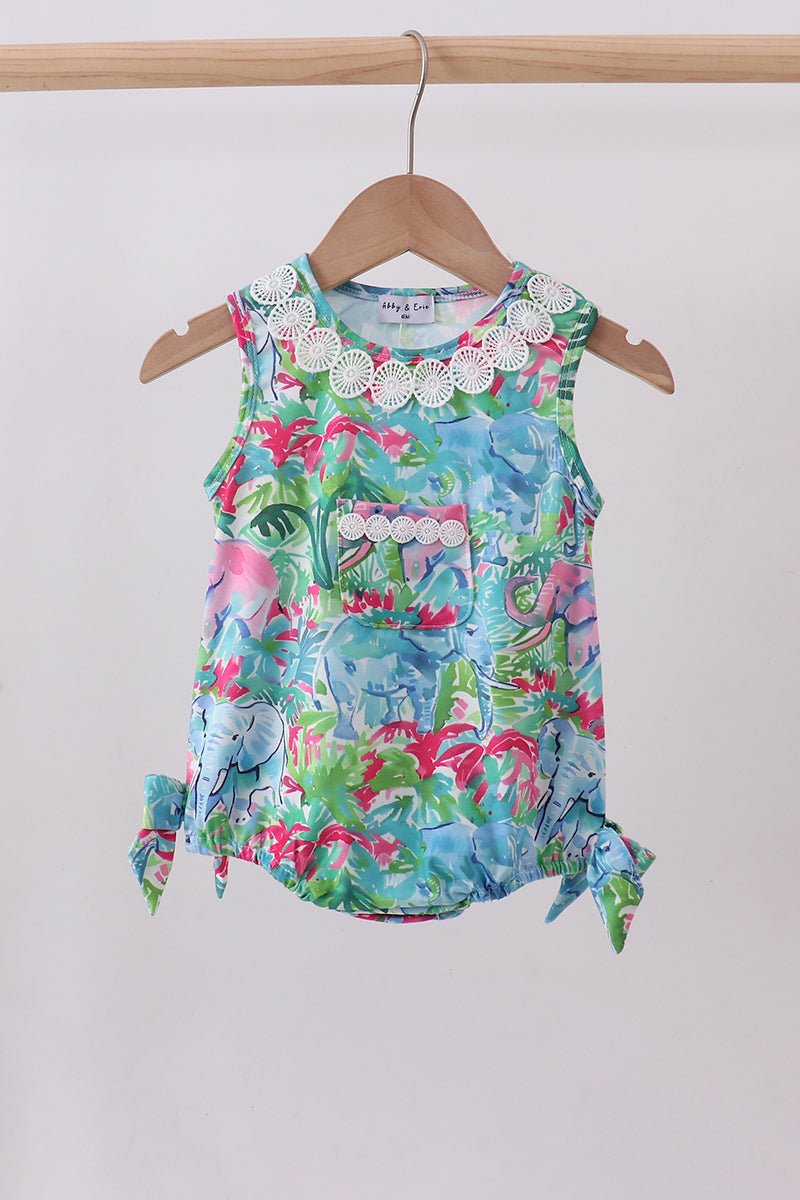 Green tropical garden bow bubble - Abbies Place