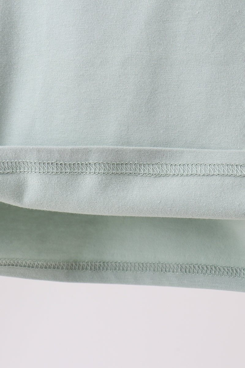 Green vehicle embroidery top - Abbies Place