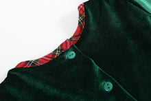 Load image into Gallery viewer, Green Velvet Tartan Bows Dress
