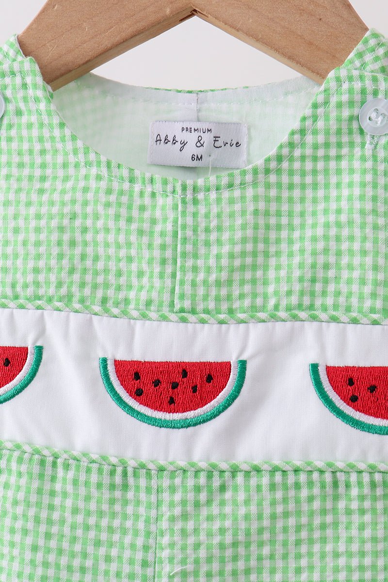 Green watermelon embroidery jonjon - Abbies Place