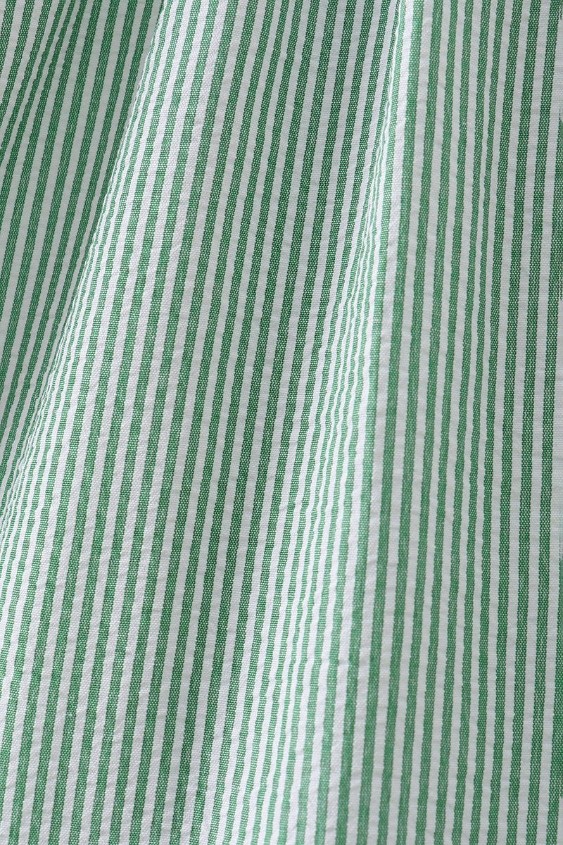 Green Watermelon Stripe Smocked Embroidered Seersucker Dress - Abbies Place