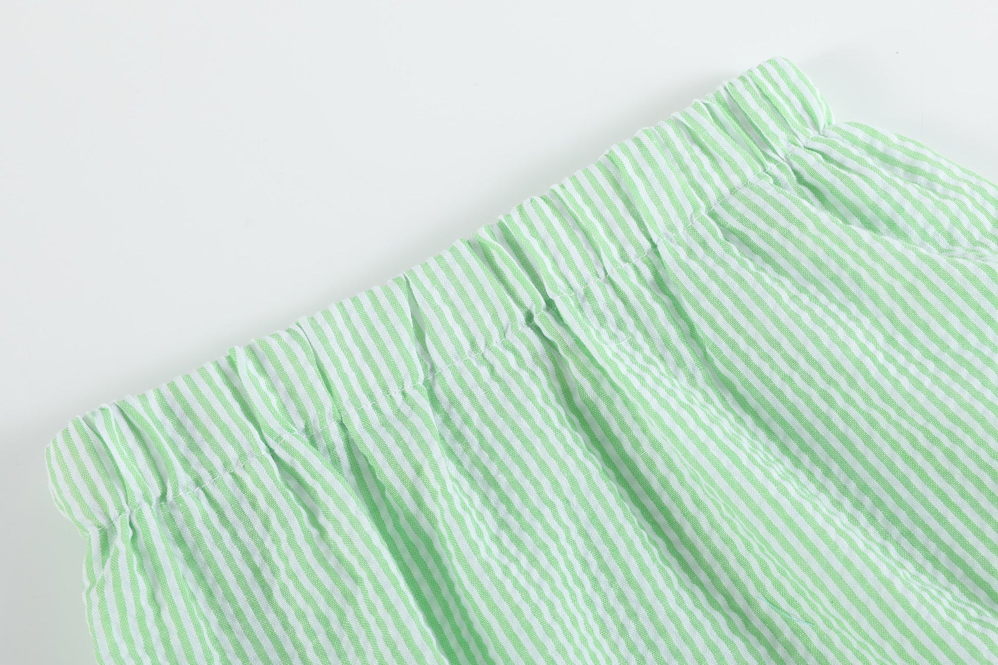 Green & White Stripe Watermelon Smocked Angel-Sleeve Dress & Bloomers - Abbies Place