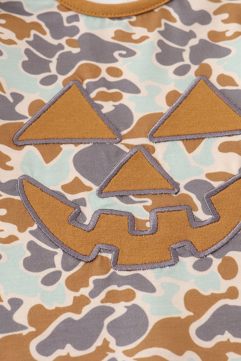 Halloween camouflage applique romper - Abbies Place
