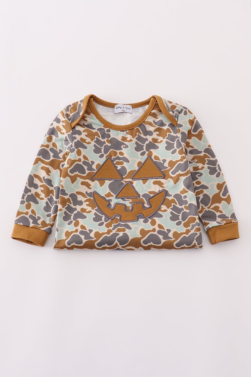 Halloween camouflage applique romper - Abbies Place