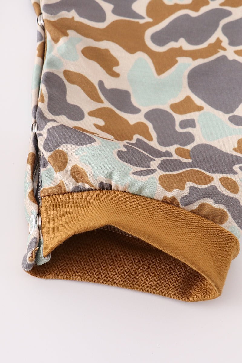 Halloween camouflage applique romper - Abbies Place