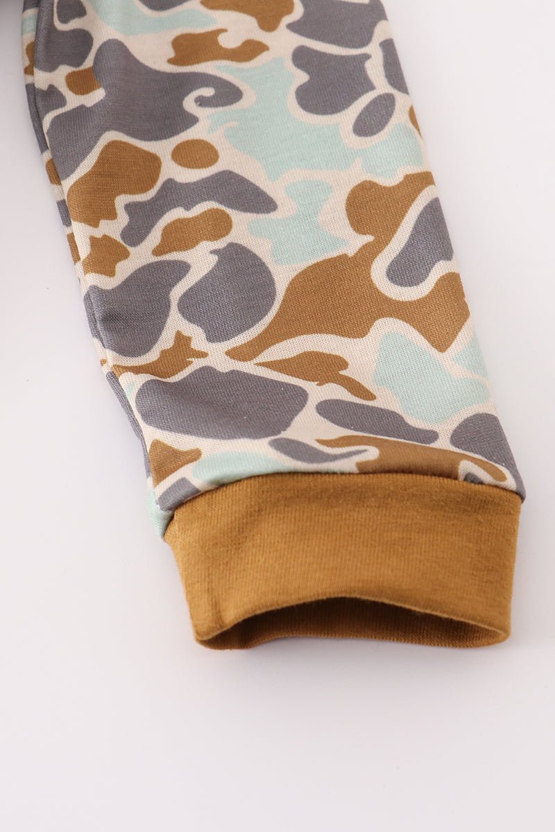 Halloween camouflage applique romper - Abbies Place