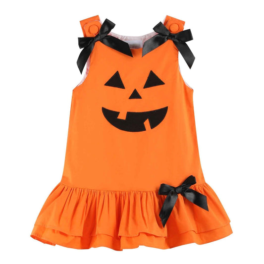 Jack - O - Lantern Pumpkin Halloween Ruffle Dress - Abbies Place