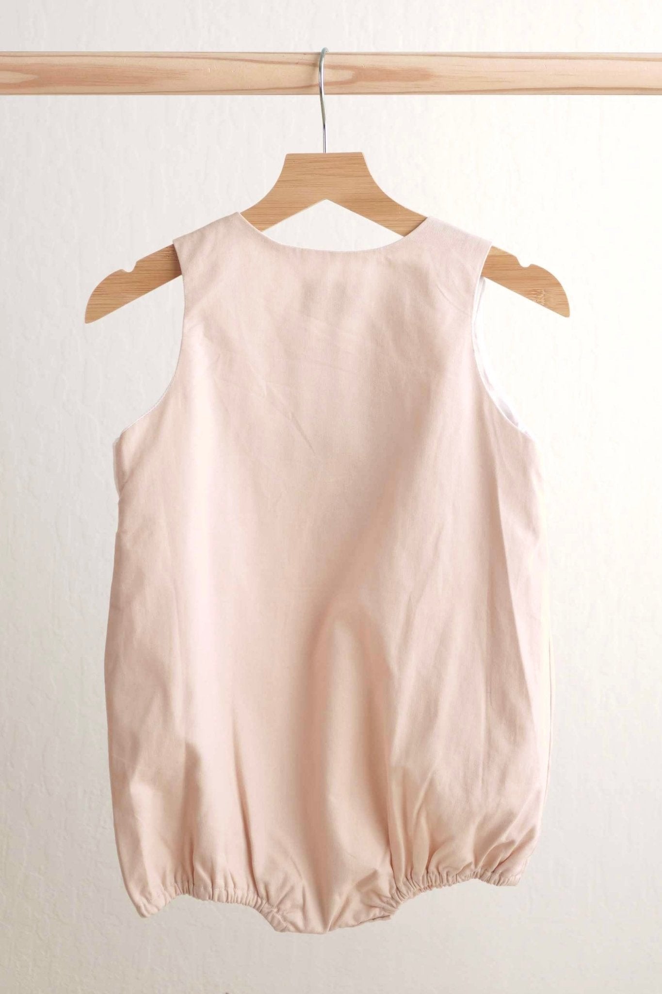 Khaki he is risen hand-smocked boy bubble - Abbies Place