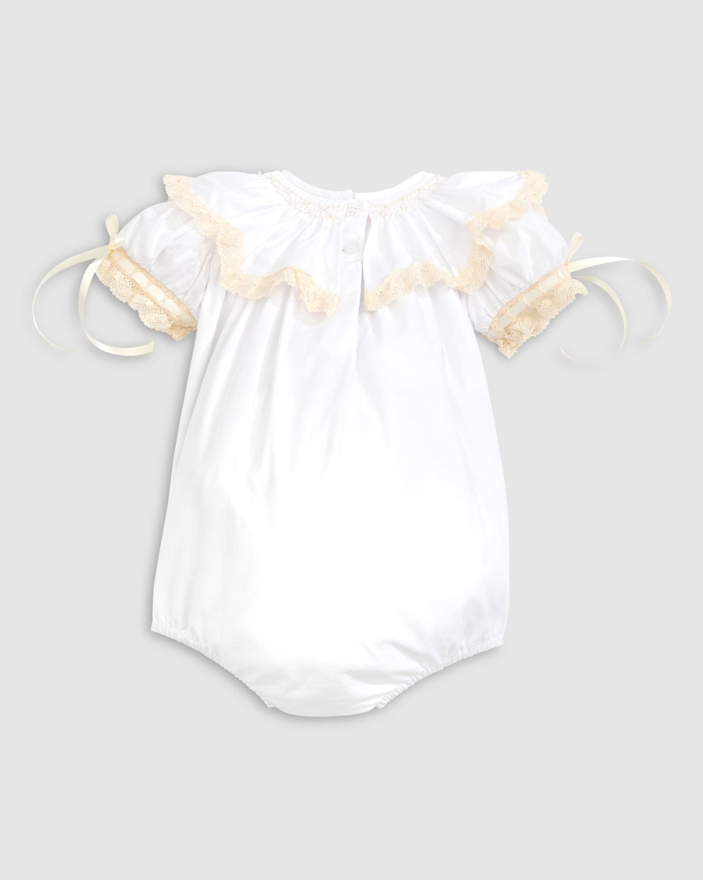 Lancaster Beaded Bishop Collar White Sleeved Girls' Heirloom Bubble - Abbies Place