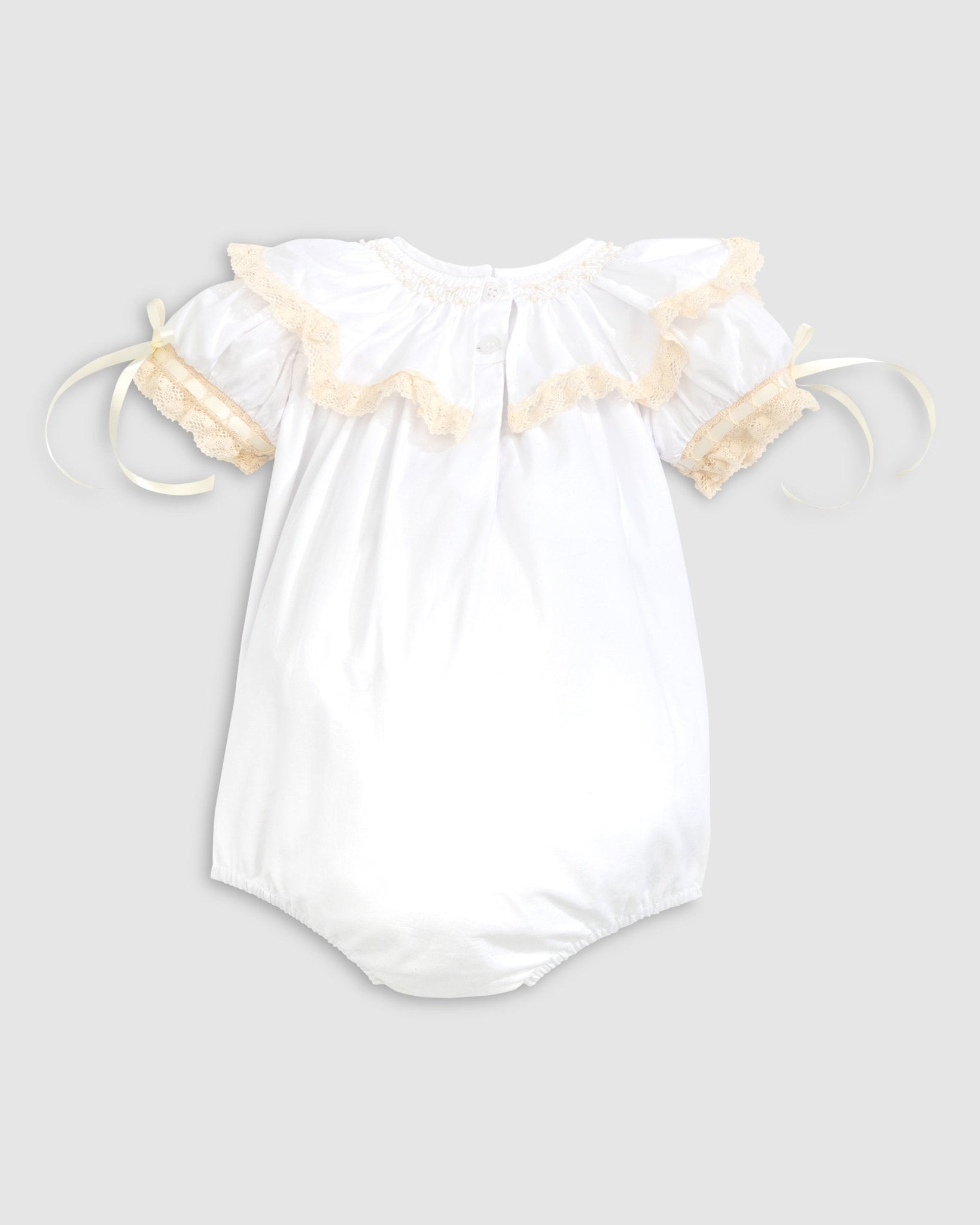 Lancaster Beaded Bishop Collar White Sleeved Girls' Heirloom Bubble - Abbies Place