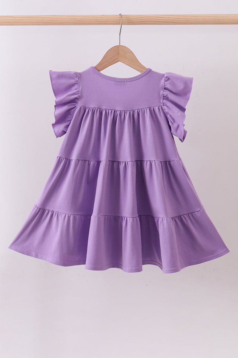 Lavender cross sequin tiered dress - Abbies Place