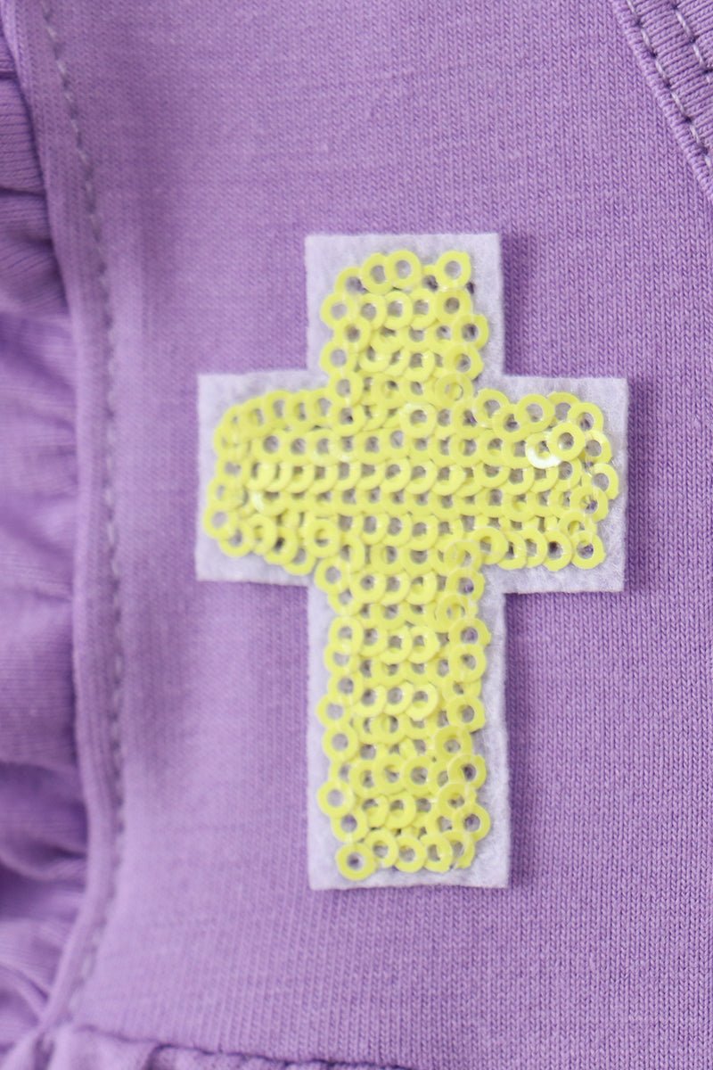 Lavender cross sequin tiered dress - Abbies Place