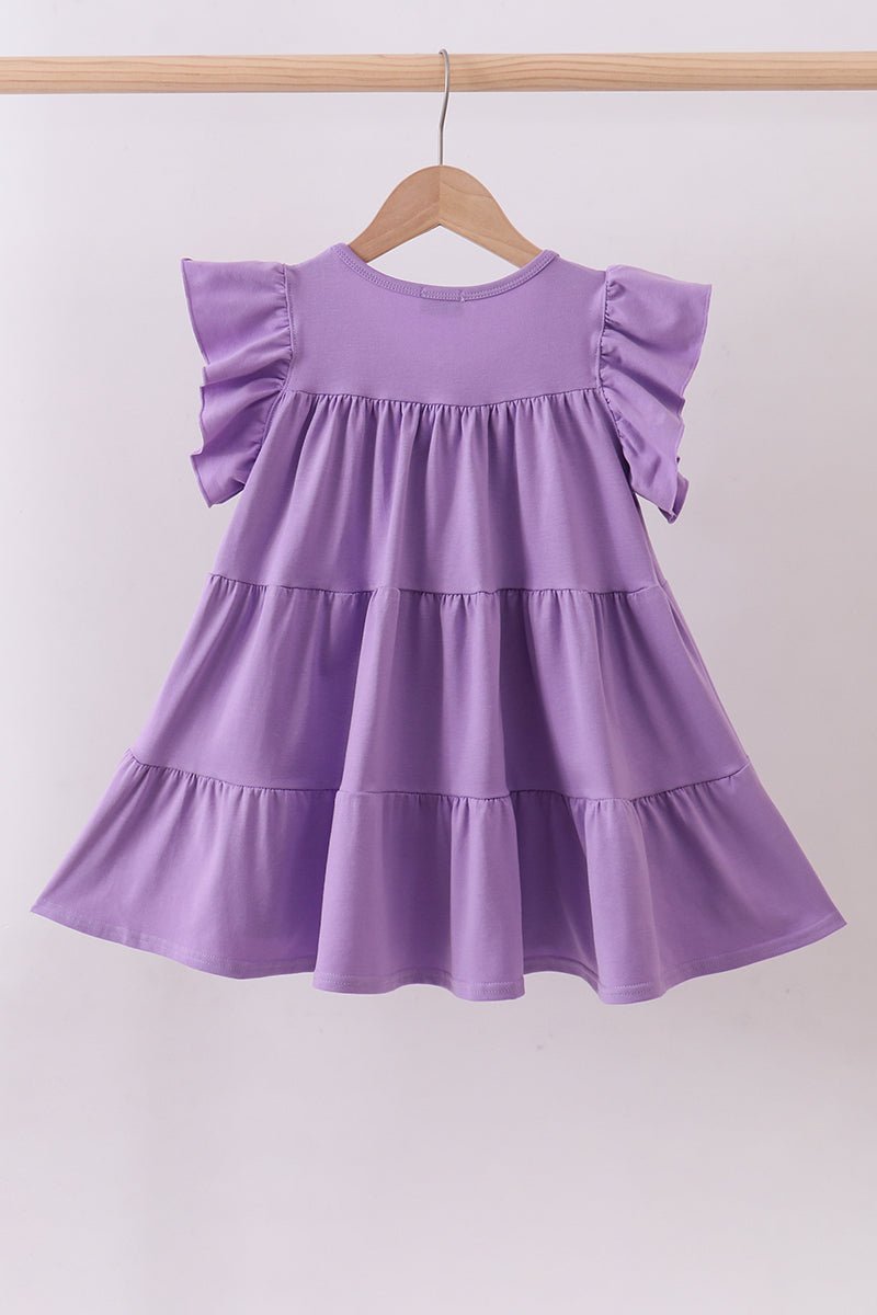 Lavender cross sequin tiered dress - Abbies Place