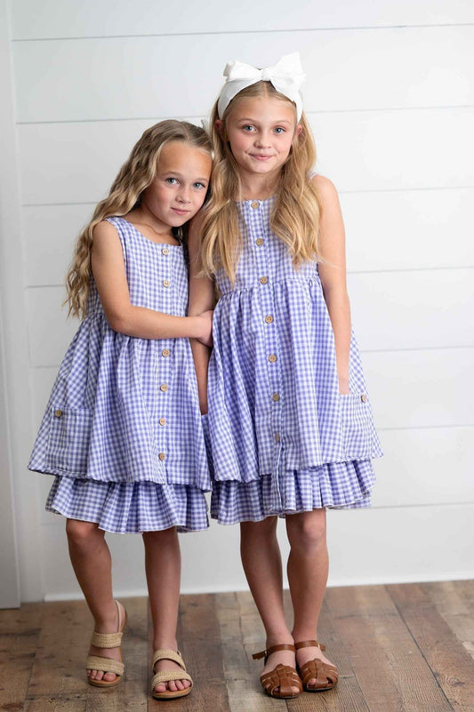 Lavender Gingham Dress - Abbies Place