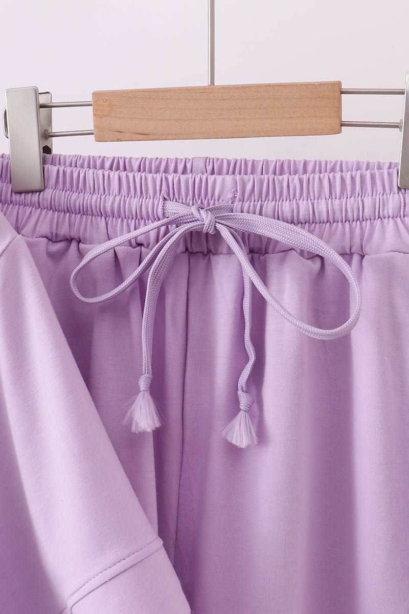 Lavender scalloped mom&me shorts set - Abbies Place