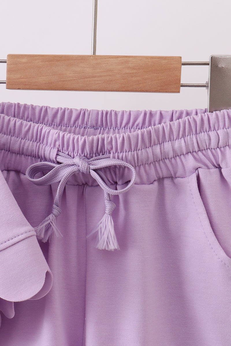 Lavender scalloped mom&me shorts set - Abbies Place