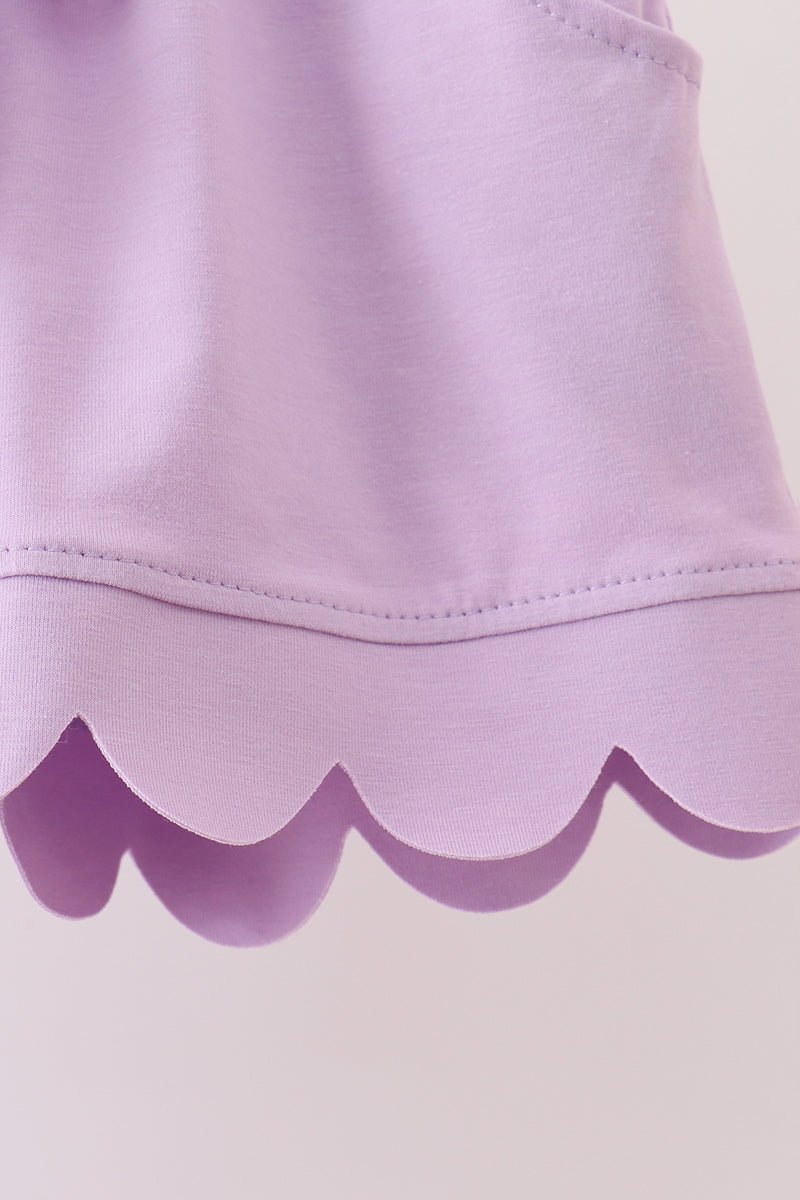 Lavender scalloped mom&me shorts set - Abbies Place