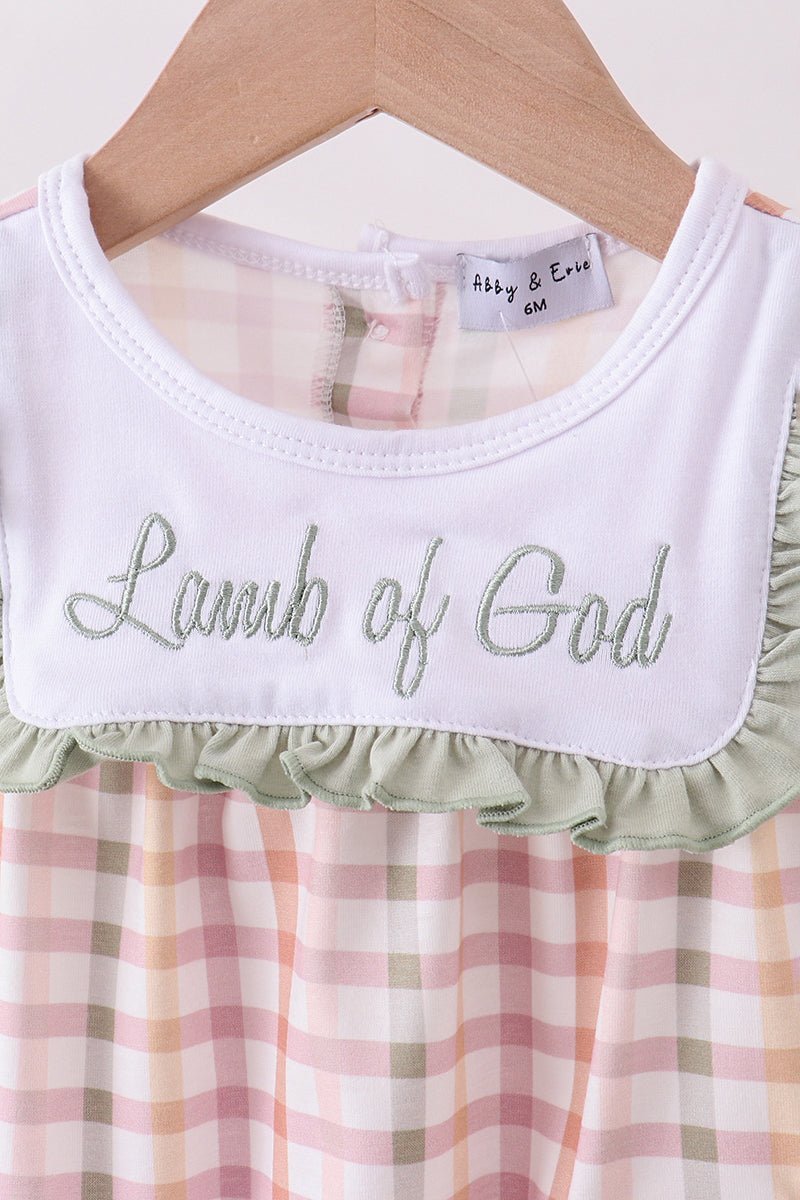 Lawb of god applique plaid bubble - Abbies Place