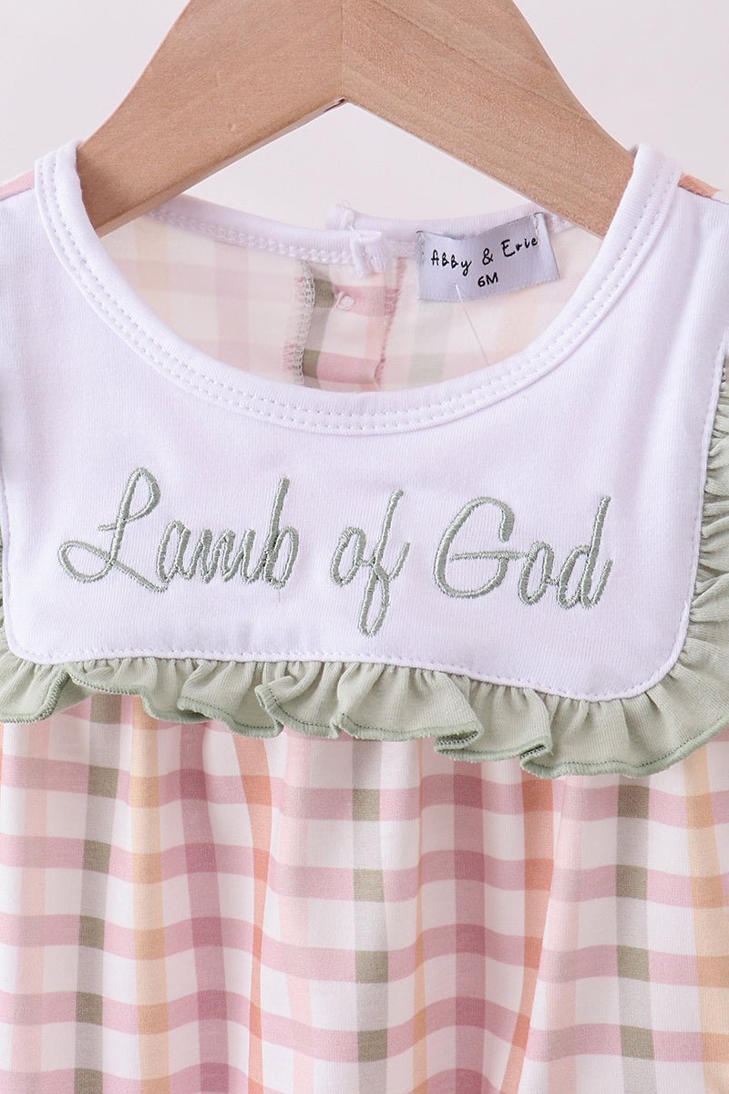 Lawb of god applique plaid bubble - Abbies Place