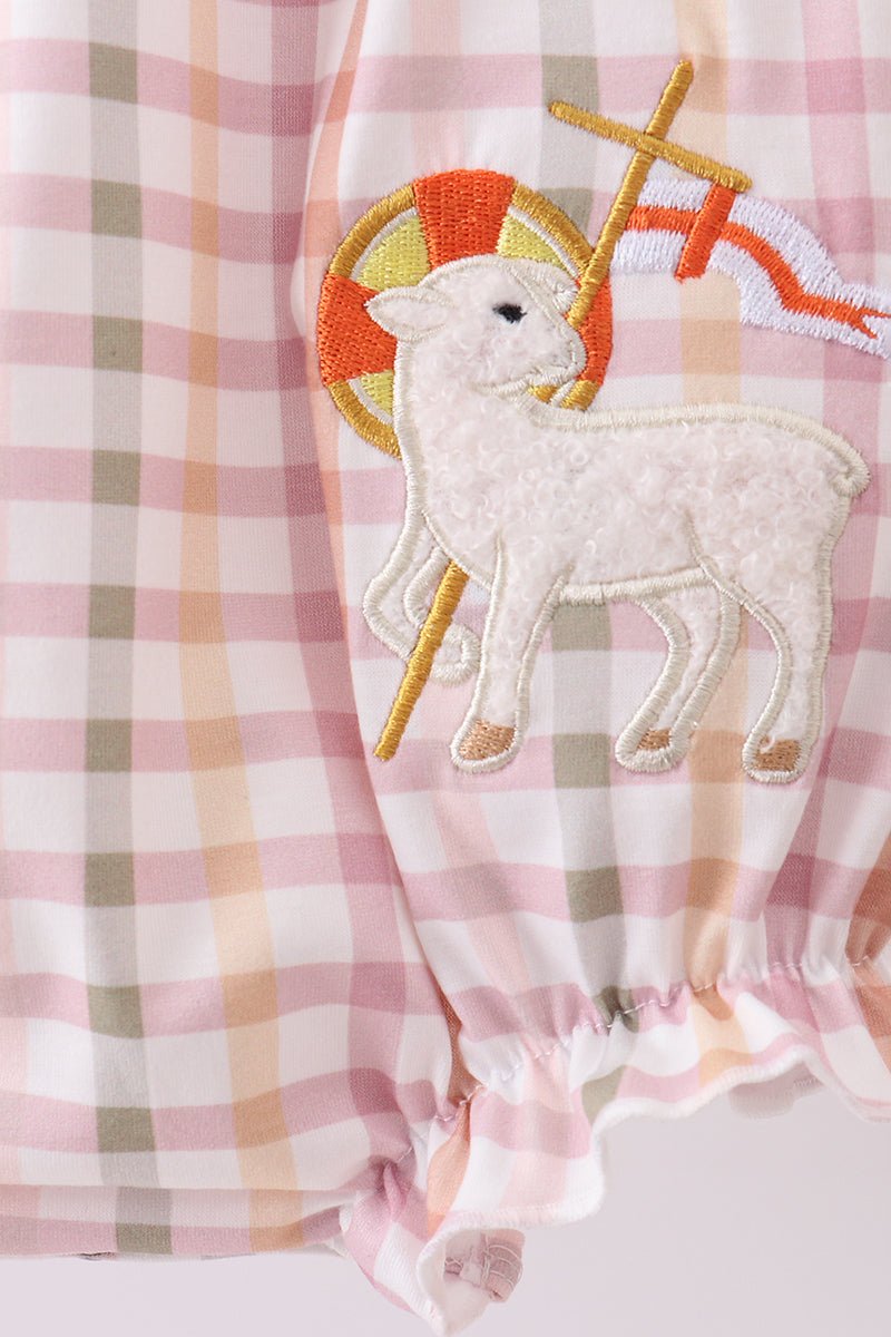 Lawb of god applique plaid bubble - Abbies Place