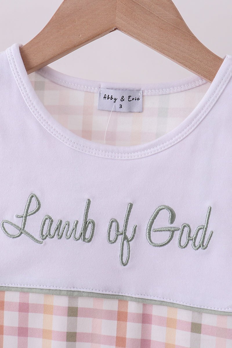 Lawb of god applique plaid shorts set - Abbies Place