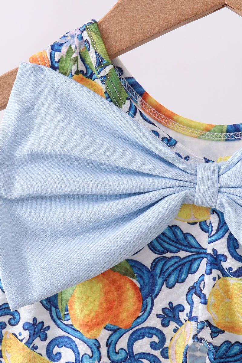Lemon smocked ruffle bloomer set - Abbies Place