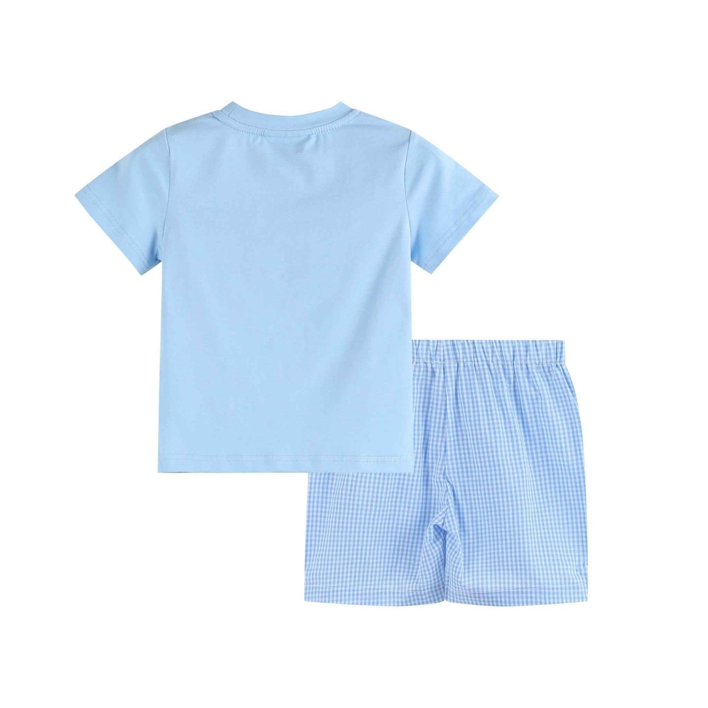 Light Blue Big Brother Smocked Shirt and Shorts Set - Abbies Place