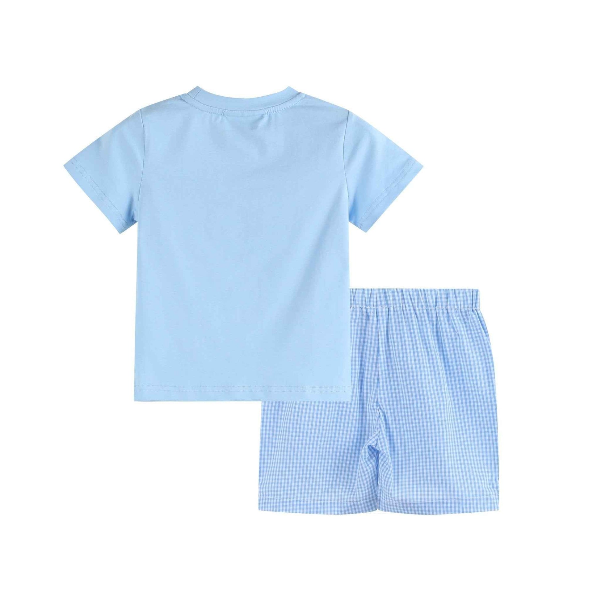 Light Blue Big Brother Smocked Shirt and Shorts Set - Abbies Place