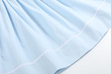 Load image into Gallery viewer, Light Blue Crosses Smocked Bishop Dress
