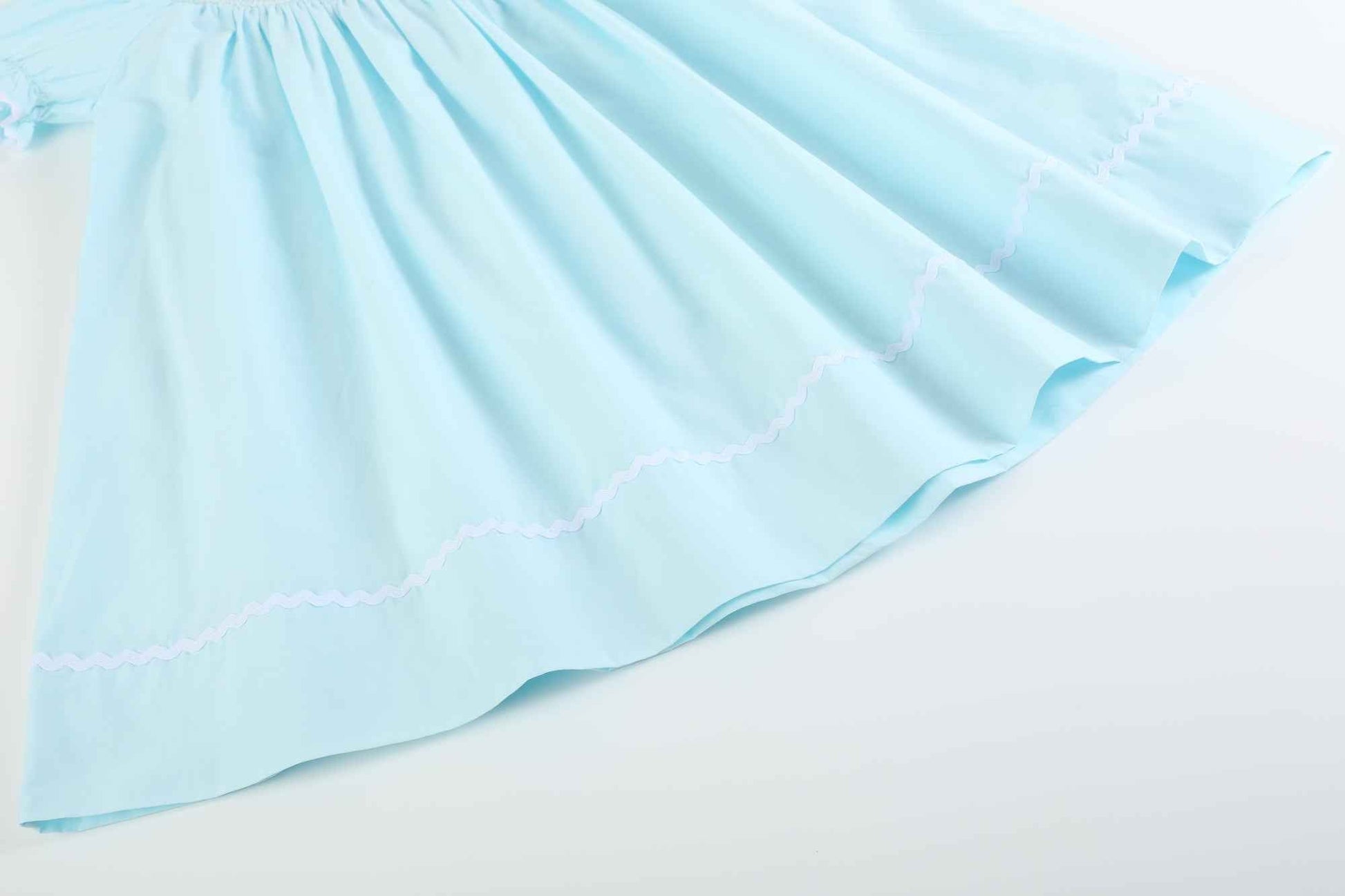 Light Blue Daisy Smocked Bishop Dress - Abbies Place