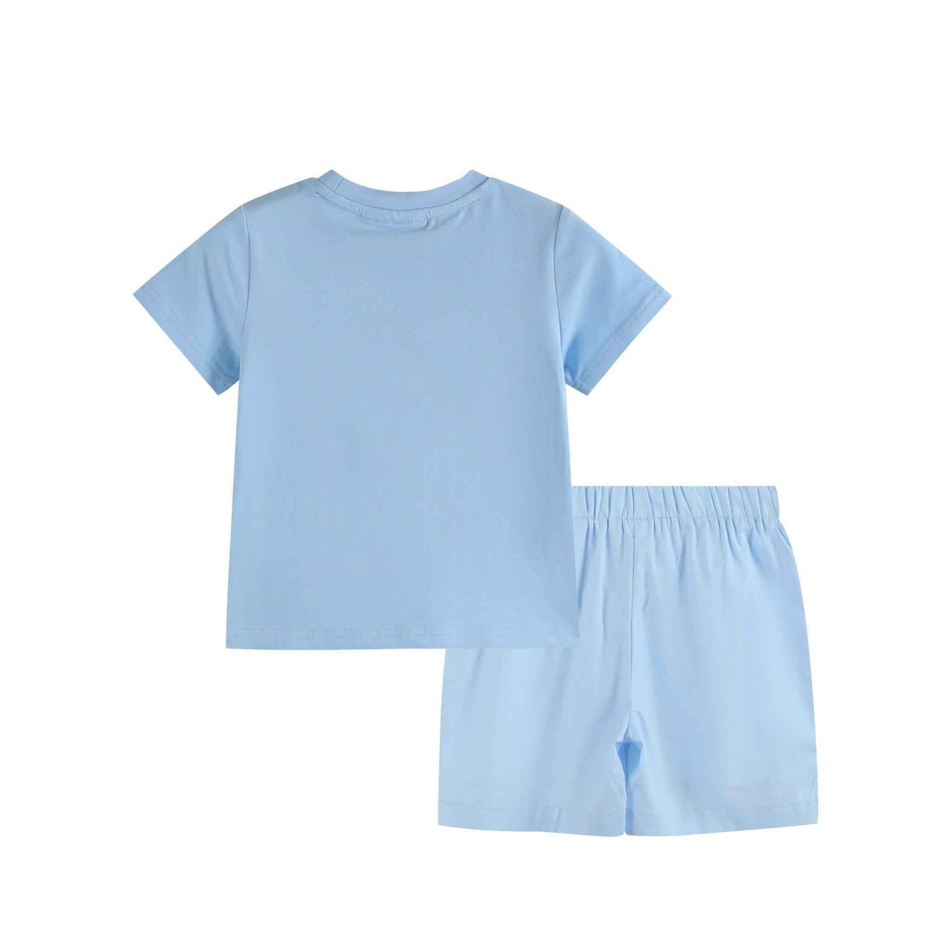 Light Blue Easter Smocked T-Shirt and Shorts Set - Abbies Place