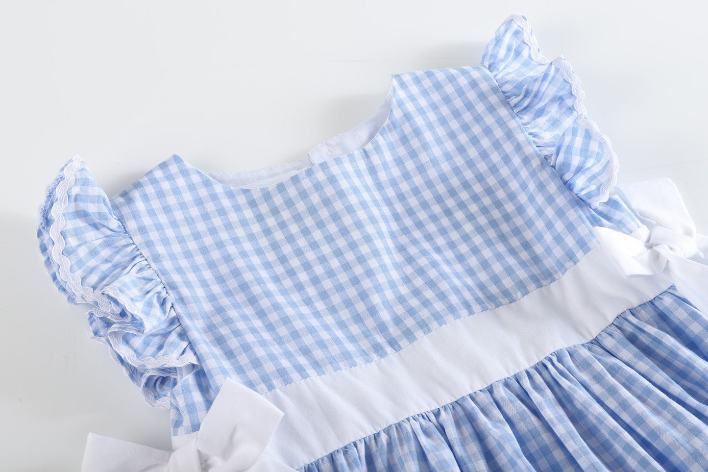 Light Blue Gingham A-Line Dress - Abbies Place