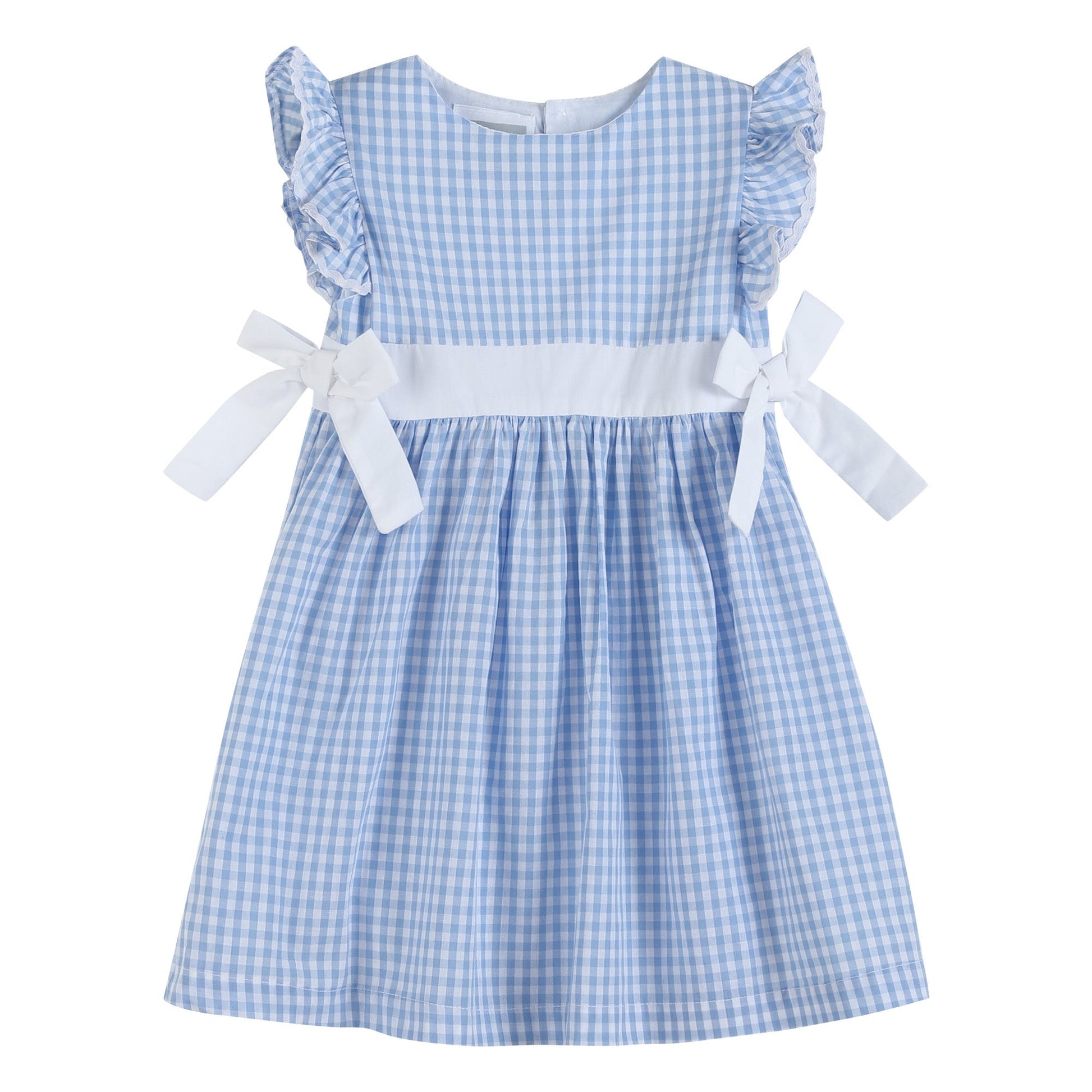 Light Blue Gingham A-Line Dress - Abbies Place