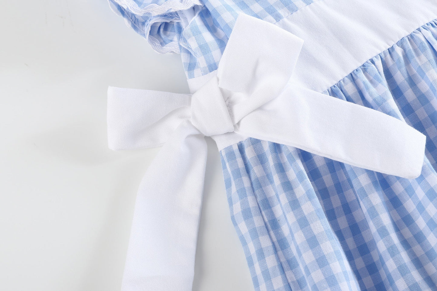 Light Blue Gingham A-Line Dress - Abbies Place