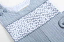 Load image into Gallery viewer, Light Blue Pinstripe Smocked Jon Jons
