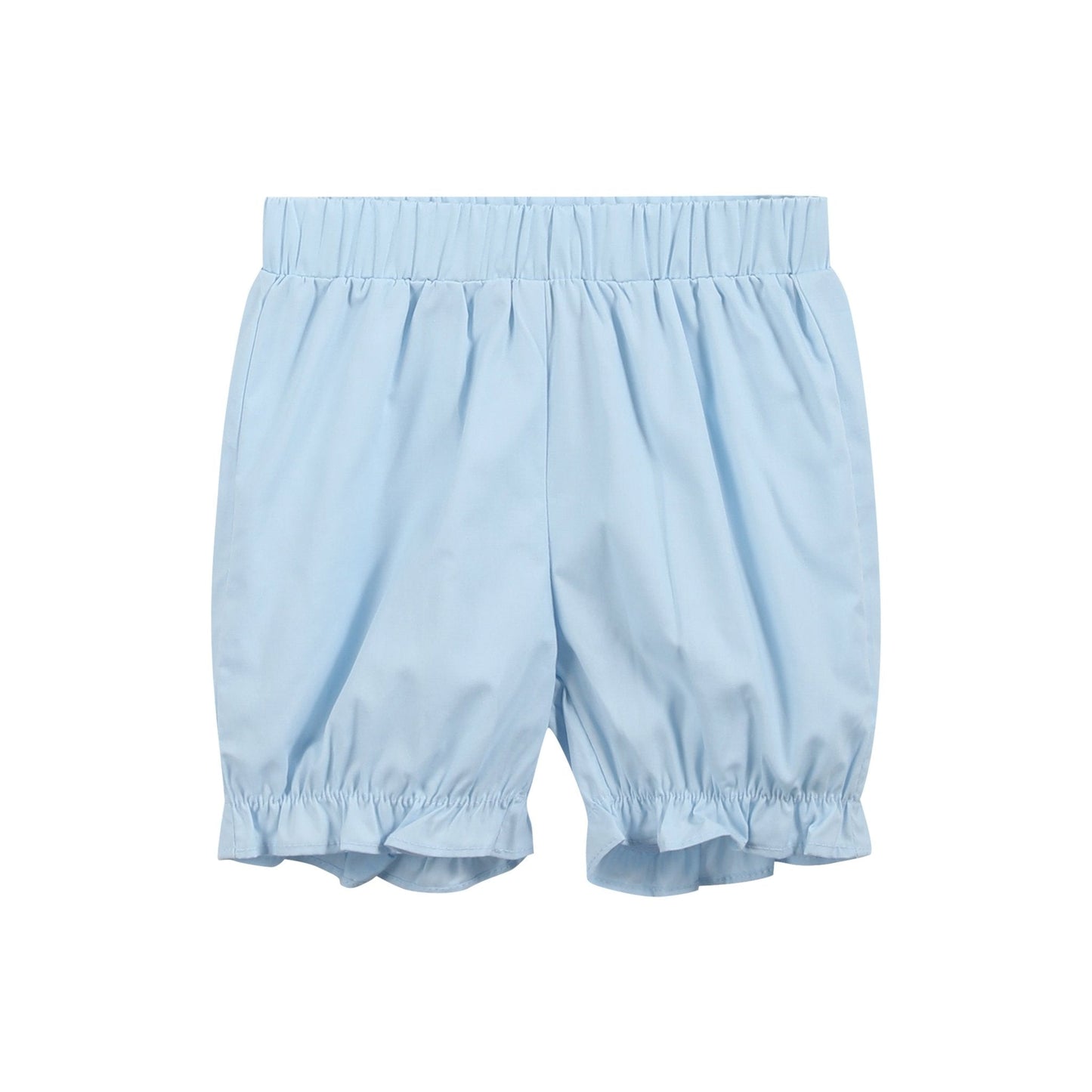 Light Blue Santa Smocked Dress and Bloomers - Abbies Place