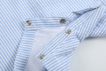 Load image into Gallery viewer, Light Blue Seersucker Lil Brother Smocked Jon Jons
