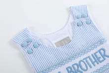 Load image into Gallery viewer, Light Blue Seersucker Lil Brother Smocked Jon Jons
