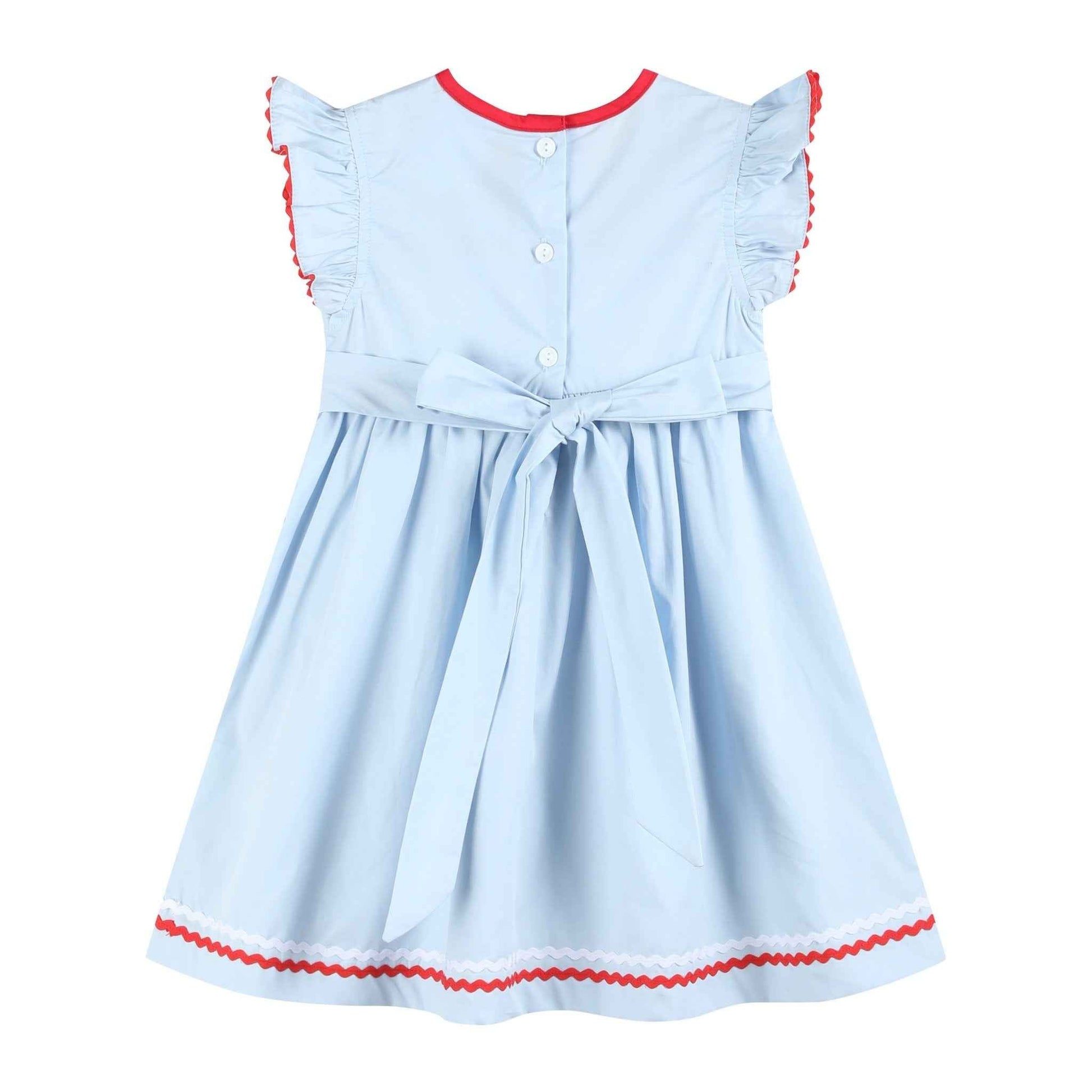 Light Blue USA Flag Smocked Dress - Abbies Place
