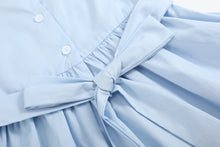 Load image into Gallery viewer, Light Blue USA Flag Smocked Dress
