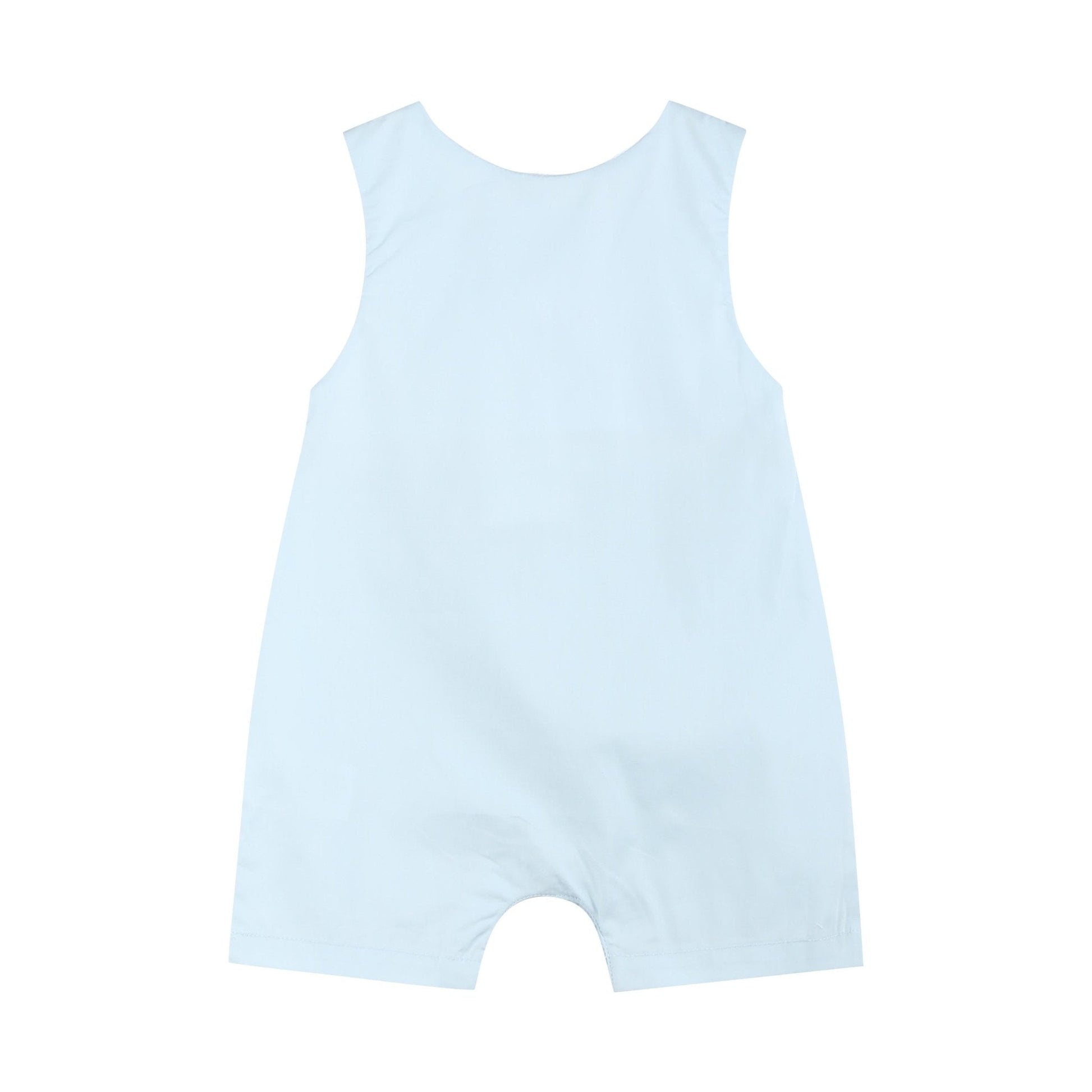 Light Blue USA Flag Smocked Shortalls - Abbies Place