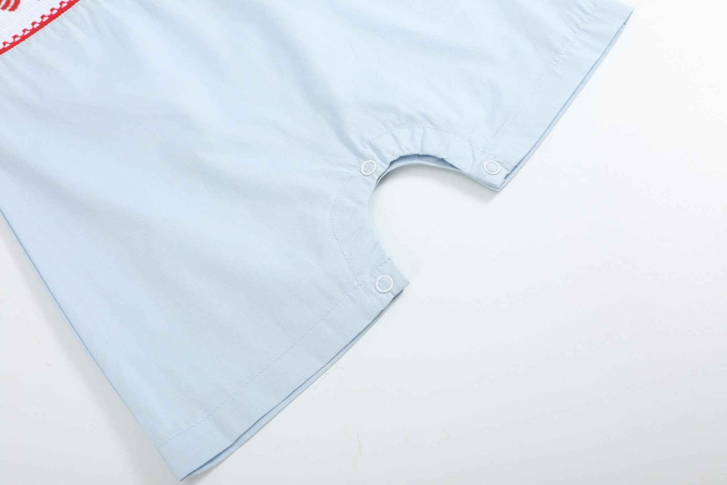 Light Blue USA Flag Smocked Shortalls - Abbies Place