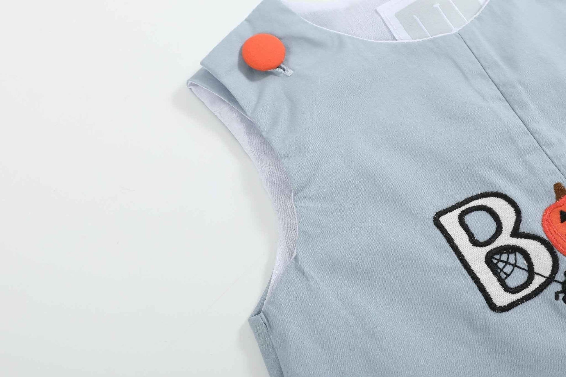 Light Gray 'Boo' Applique Overalls - Abbies Place
