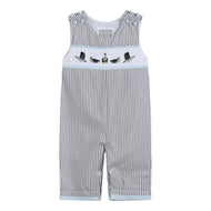 Light Gray Mallard Smocked Overalls