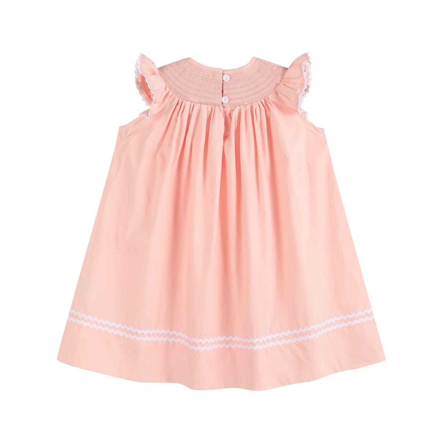 Light Pink Easter Bunny Smocked Bishop Dress - Abbies Place