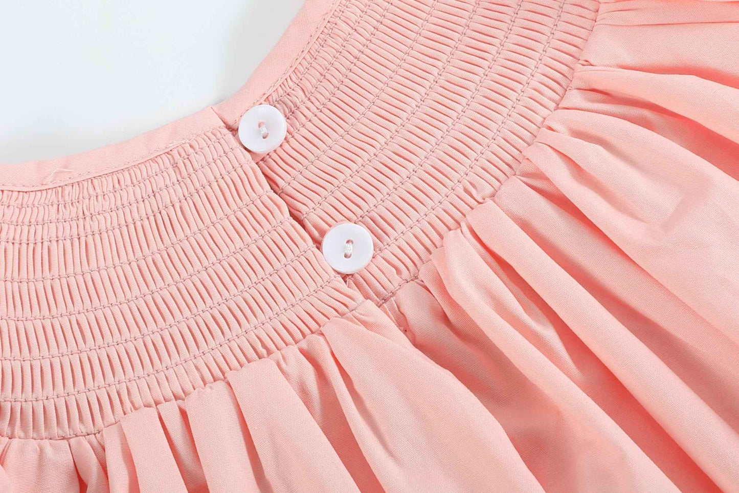 Light Pink Easter Bunny Smocked Bishop Dress - Abbies Place